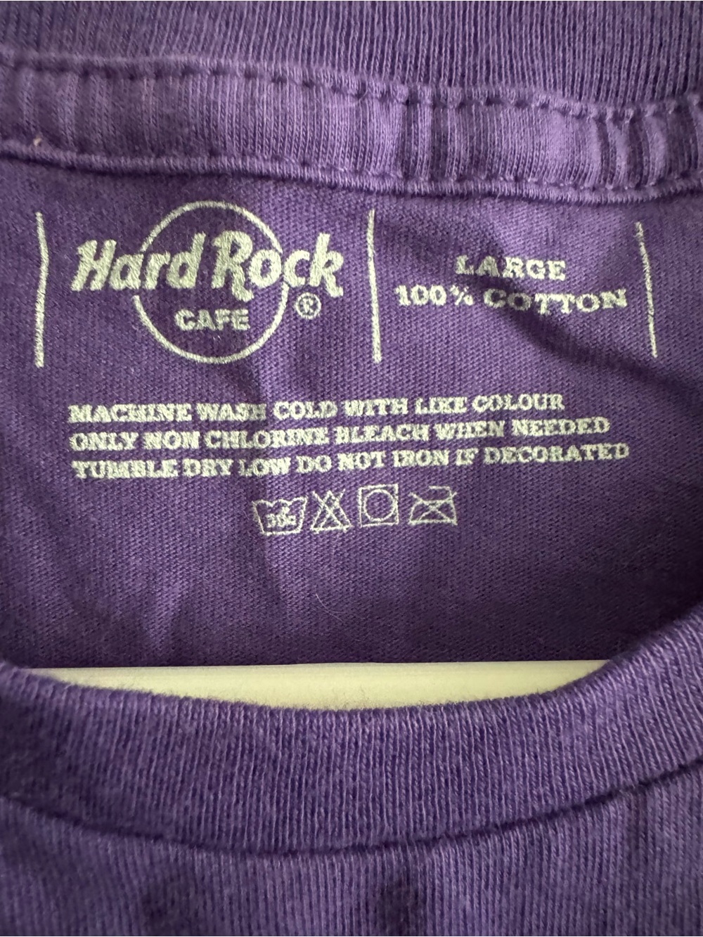 NWT Hard Rock Cafe Bangkok Girls Purple Guitar Graphic Tee Shirt Large - Picture 5 of 6